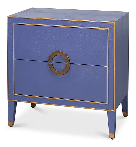Sarreid Gabriella Night Stand in Marlin Blue and Gold 54001-2