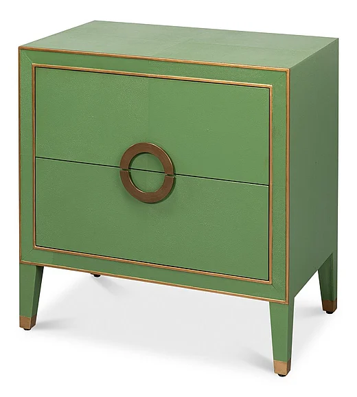 Sarreid Gabriella Night Stand in Watercress Green and Gold 54001-3