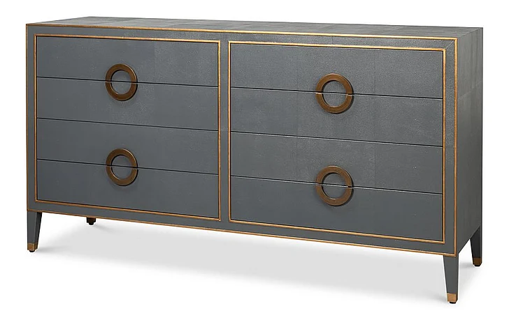 Sarreid Gabriella Chest Of Drawers in Quiet Shade Grey and Gold 54002-1