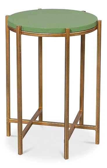 Sarreid Spence Side Table in Watercress and Gold 54006-3