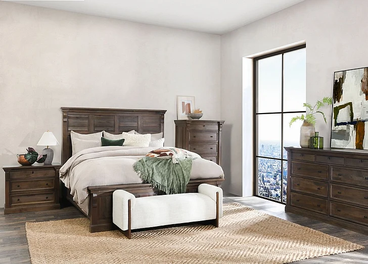 Classic Home Adelaide 2pc Panel Bedroom Set in Cocoa Brown