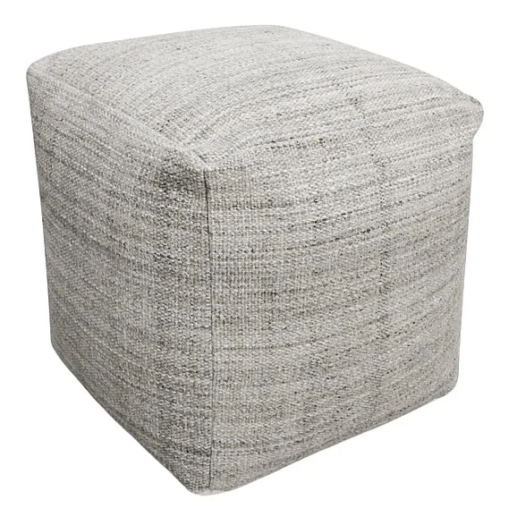 Moti Furniture Remi Wool Pouf in Salt and Pepper 54011031