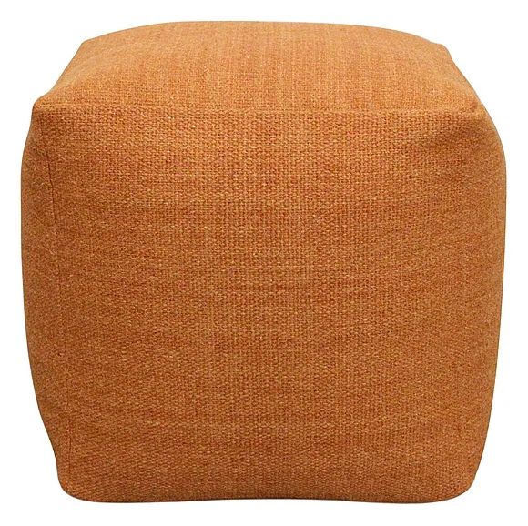 Moti Furniture Remi Wool Pouf in Orange 54011033