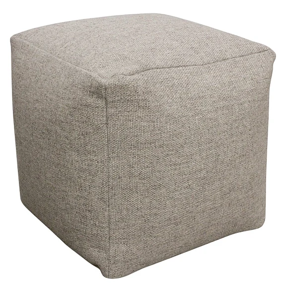 Moti Furniture Remi Wool Pouf in Silver 54011035