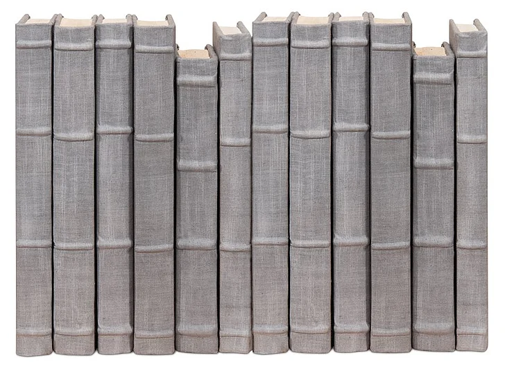 Sarreid Heather Gray Linen Books in Grey 54073 (Set of 12)