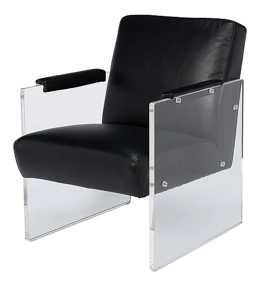 Sarreid Holloway Armchair in Onyx Black 54082 CLOSEOUT