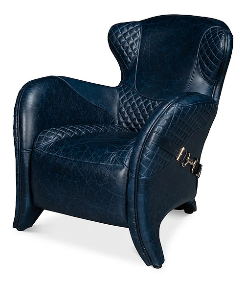 Sarreid Hera Arm Chair in Chateau Blue 54117