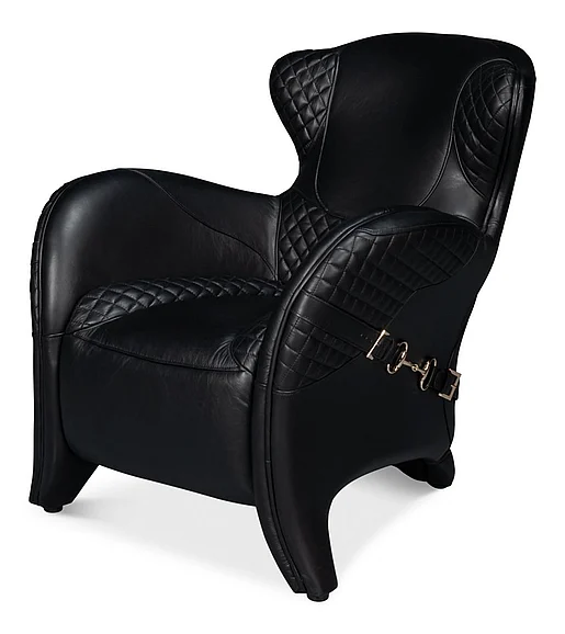 Sarreid Hera Arm Chair in Onyx Black 54118