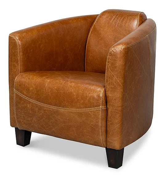 Sarreid Mandy Arm Chair in Cuba Brown 54126