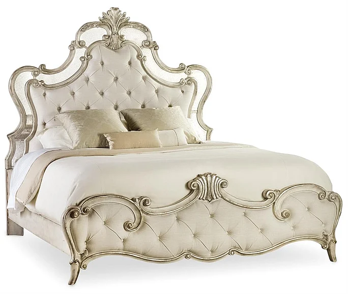 Hooker Furniture Sanctuary Queen Upholstered Bed in Silver 5413-90850