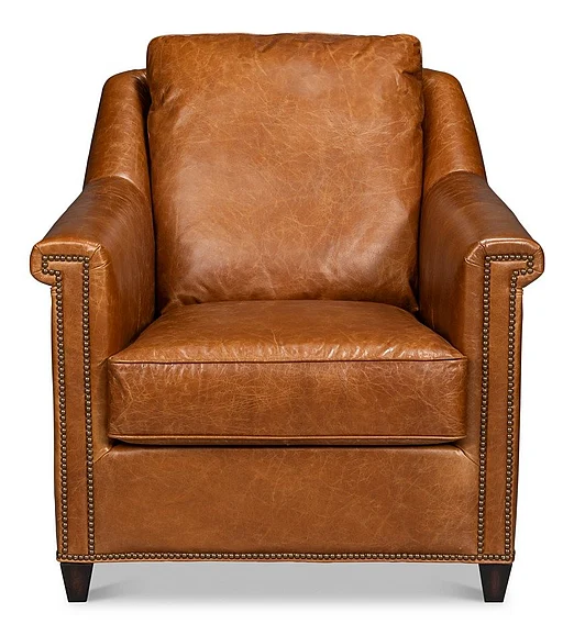 Sarreid Ltd. Vandike Arm Chair in Cuba Brown 54186