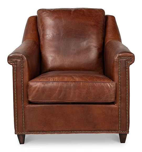 Sarreid Ltd. Vandike Arm Chair in Newark Brown 54195