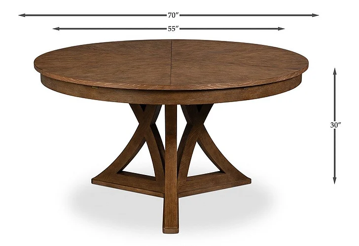 Sarreid Jupe Casual Medium Dining Table in Light Mink 54196-LM