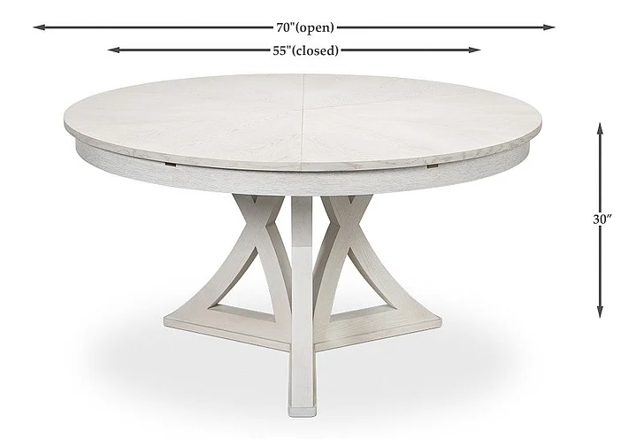 Sarreid Jupe Casual Medium Dining Table in Working White 54196-WW