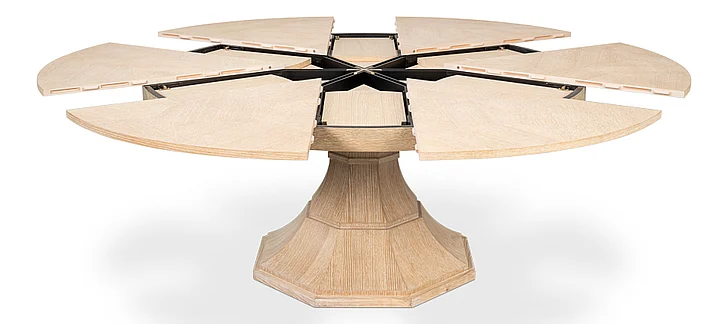 Sarreid Giselle Jupe Medium Dining Table in Bleached Oak 54210-BO