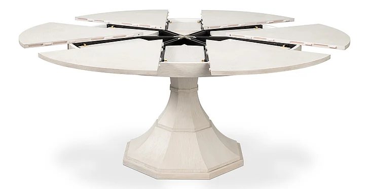 Sarreid Giselle Jupe Medium Dining Table in Working White 54210-WW