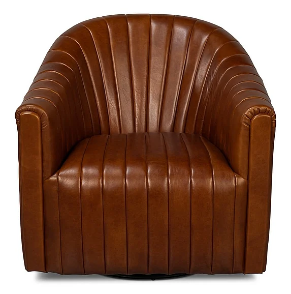 Sarreid Essex Swivel Chair in Havana Brown 54240-HB