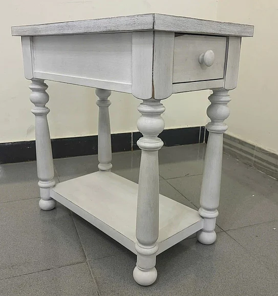 Riverside Winston Chairside Table in Aged Cotton 54312