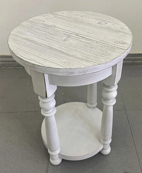Riverside Winston Round Chairside Table in Aged Cotton 54313