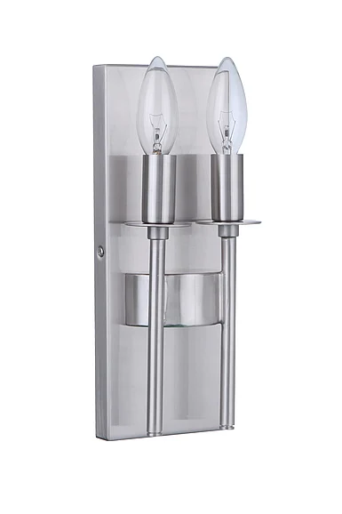 Craftmade Larrson 2 Light Wall Sconce in Brushed Polished Nickel 54362-BNK CLOSEOUT