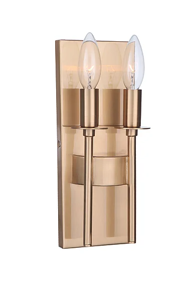 Craftmade Larrson 2 Light Wall Sconce in Satin Brass 54362-SB CLOSEOUT