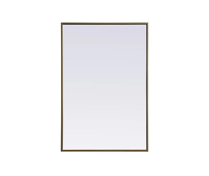Elegant Metal Frame Rectangle Mirror 24X36 In. in Brass MR42436BR