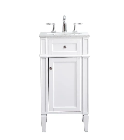 Elegant 18 In. Single Bathroom Vanity Set in White VF12518WH