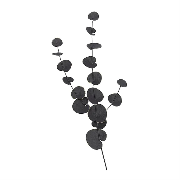 UMA Black Metal Leaf Home Wall Decor, 17" x 3" x 36" | 54663