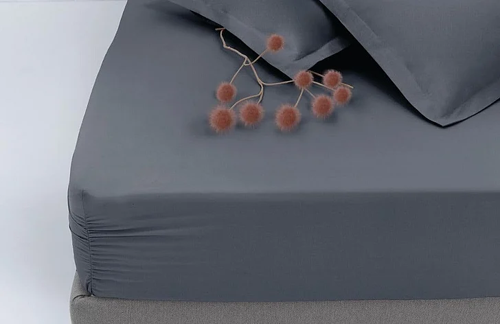 Penny Fitted Sheet - Anthracite - Queen 1617666