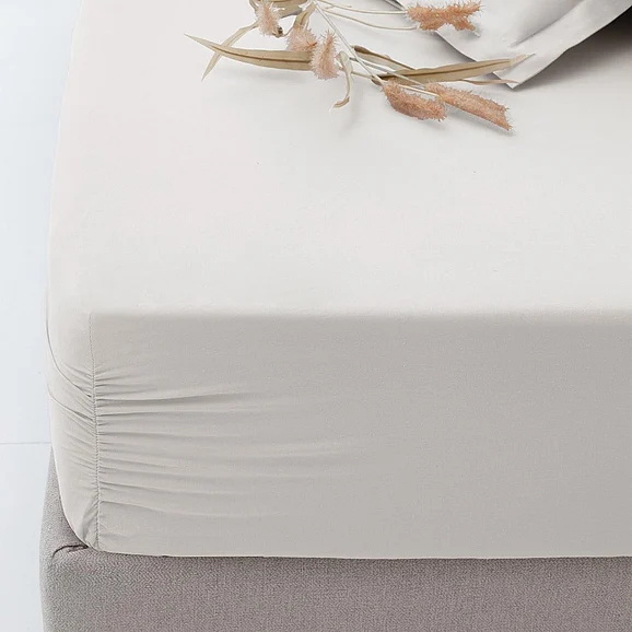 Penny Fitted Sheet - Beige - Queen 1617654