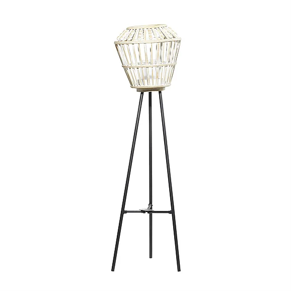 UMA White Metal Candle Lantern, 11" x 11" x 40" | 54691 CLOSEOUT
