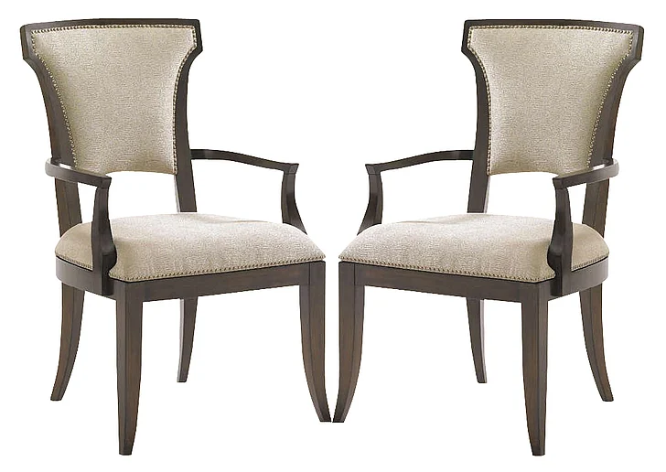 Lexington Tower Place Seneca Upholstered Arm Chair in Walnut Brown Arlington Finish 01-0706-883-01