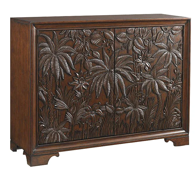 Tommy Bahama Home Landara Balboa Carved Door Chest in Rich Tobacco Finish 01-0545-973