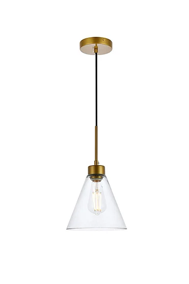Elegant Mera 1 Light Brass Pendant LD2501BR
