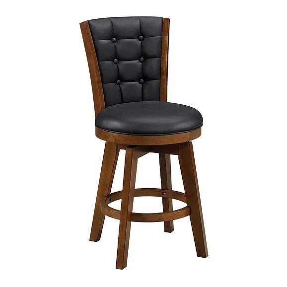 Homelegance Medford Swivel Counter Height Chair in Chestnut 5505-24BKS