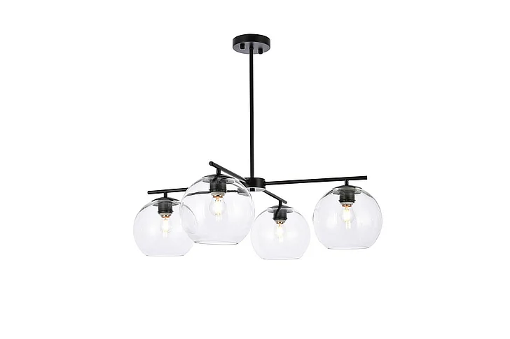 Elegant Opus 4 Lights Black Pendant LD2331BK