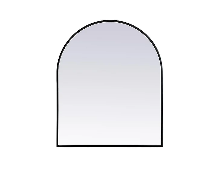 Elegant Metal Frame Arch Mirror 30X36 In. in Black MR1A3036BLK