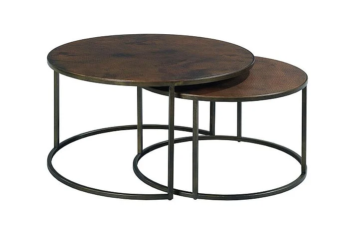 Hammary Sanford 2pc Round Occational Table Set in Copper
