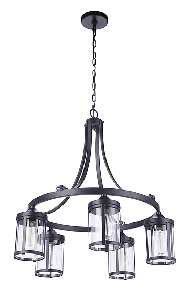 Craftmade Elliot 5 Light Chandelier in Flat Black 55325-FB