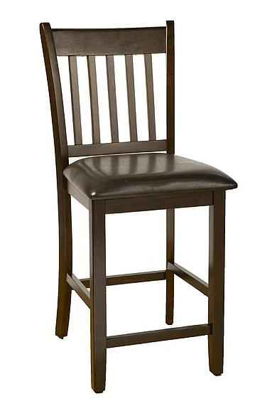 Alpine Furniture Capitola Faux Leather Pub Chairs (Set of 2) in Espresso 554-C