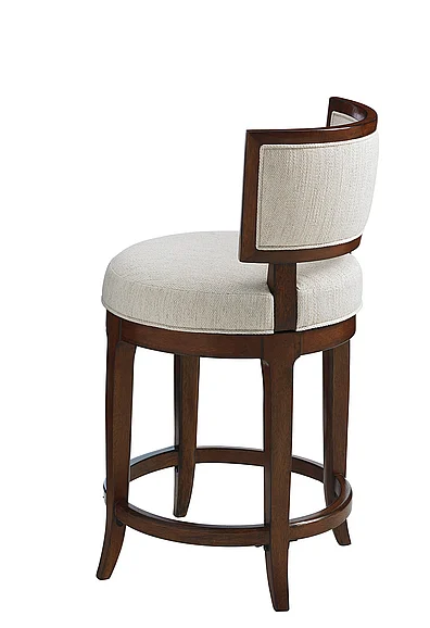 Tommy Bahama Home Island Fusion Macau Swivel Counter Stool in Dark Walnut 556-815-02