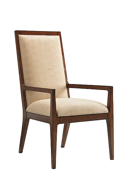 Tommy Bahama Home Island Fusion Natori Slat Back Arm Chair in Cresting Waves 556-881-01