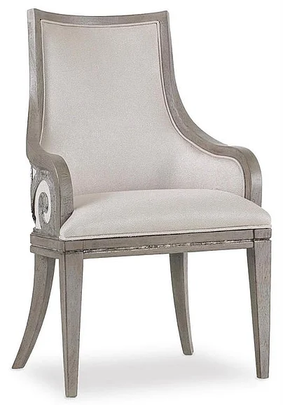 Hooker Furniture Sanctuary Upholstered Arm Chair in Light Wood (Set of 2)