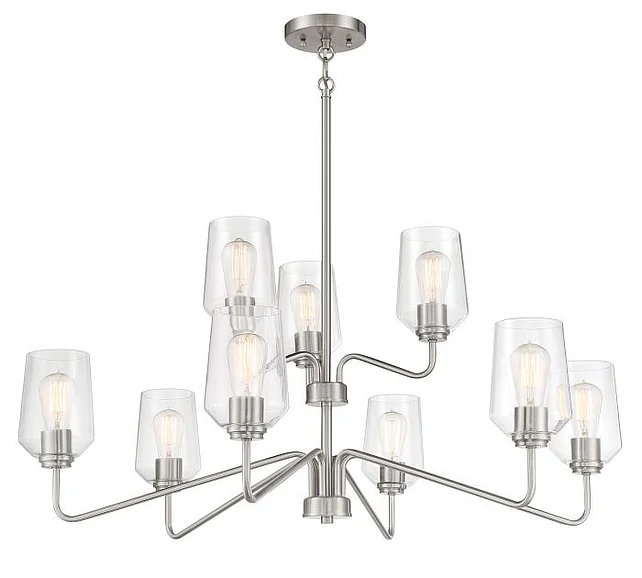 Craftmade Shayna 9 Light Chandelier in Brushed Polished Nickel 56129-BNK