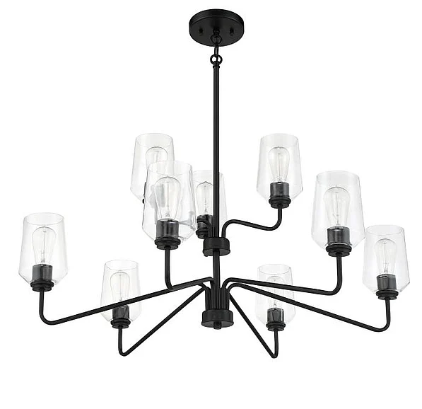 Craftmade Shayna 9 Light Chandelier in Flat Black 56129-FB