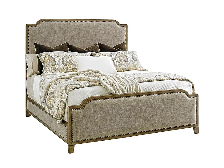 Tommy Bahama Home Cypress Point Queen Stone Harbour Upholstered Bed 01-0561-143c