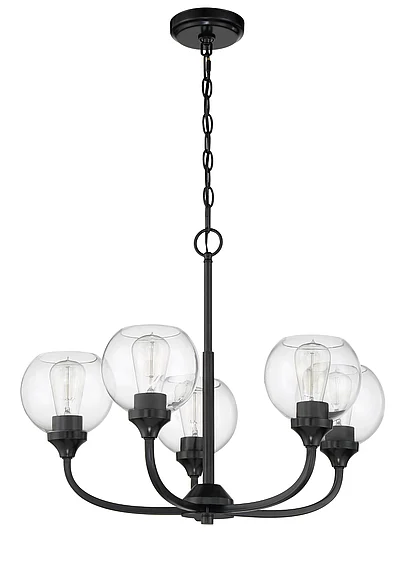 Craftmade Glenda 5 Light Chandelier in Flat Black 56225-FB