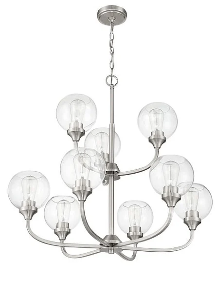 Craftmade Glenda 9 Light Chandelier in Brushed Polished Nickel 56229-BNK