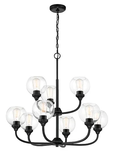 Craftmade Glenda 9 Light Chandelier in Flat Black 56229-FB