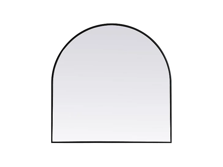 Elegant Metal Frame Arch Mirror 36X36 In. in Black MR1A3636BLK